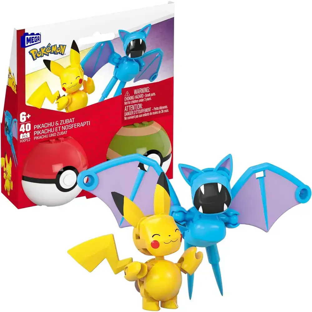 Mega Bloques de construcción Pokémon Pack 2 pokeballs con personajes surtido - Juguete de Mega Pokém - Image 3