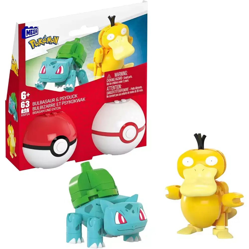 Mega Bloques de construcción Pokémon Pack 2 pokeballs con personajes surtido - Juguete de Mega Pokém - Image 4
