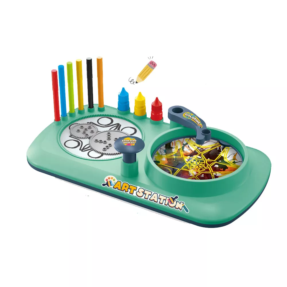 Mesa Creativa 2 en 1 Art Planet – Set artístico infantil con espirógrafo y spin art (3+)