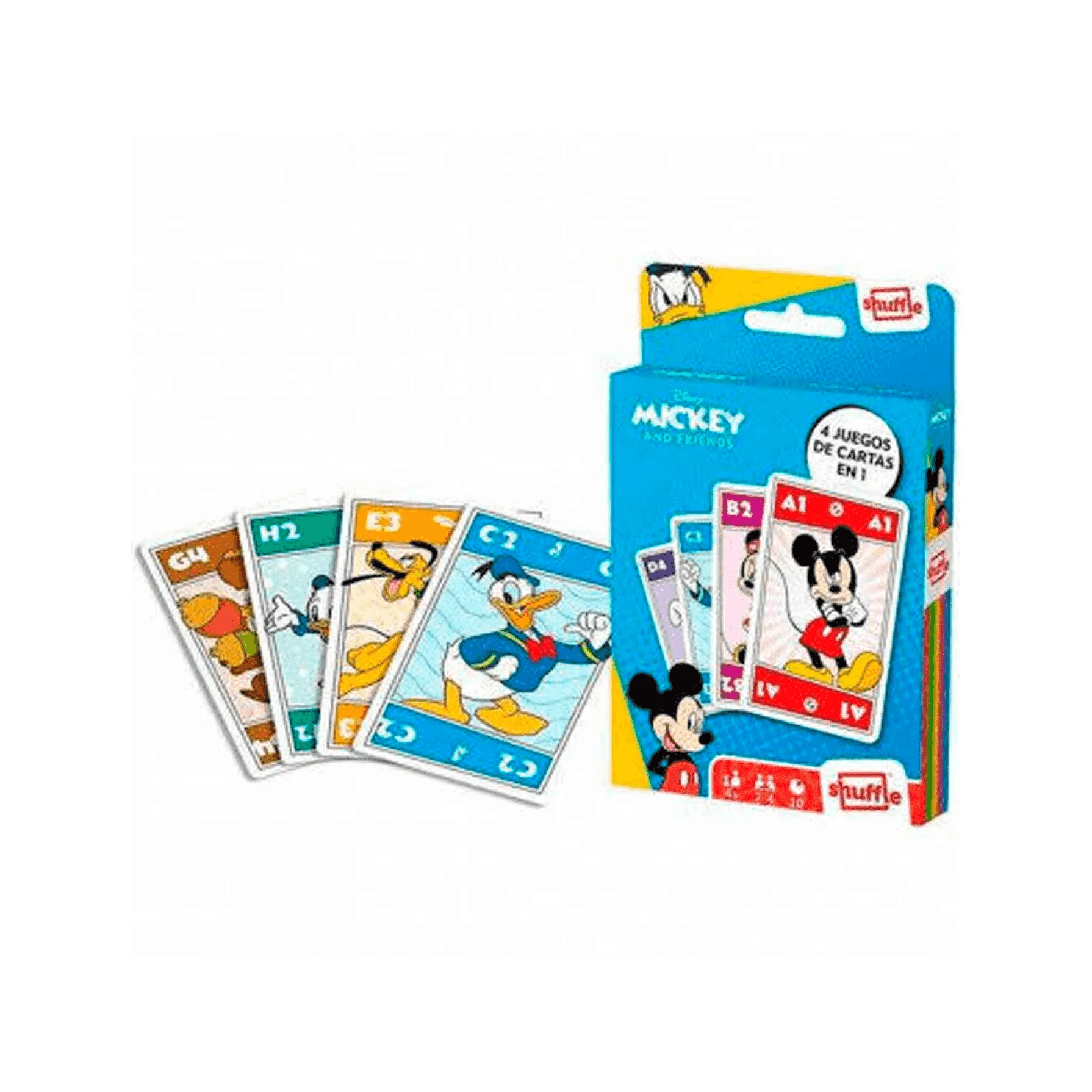 Mickey Mouse Baraja de cartas infantil 4en1
