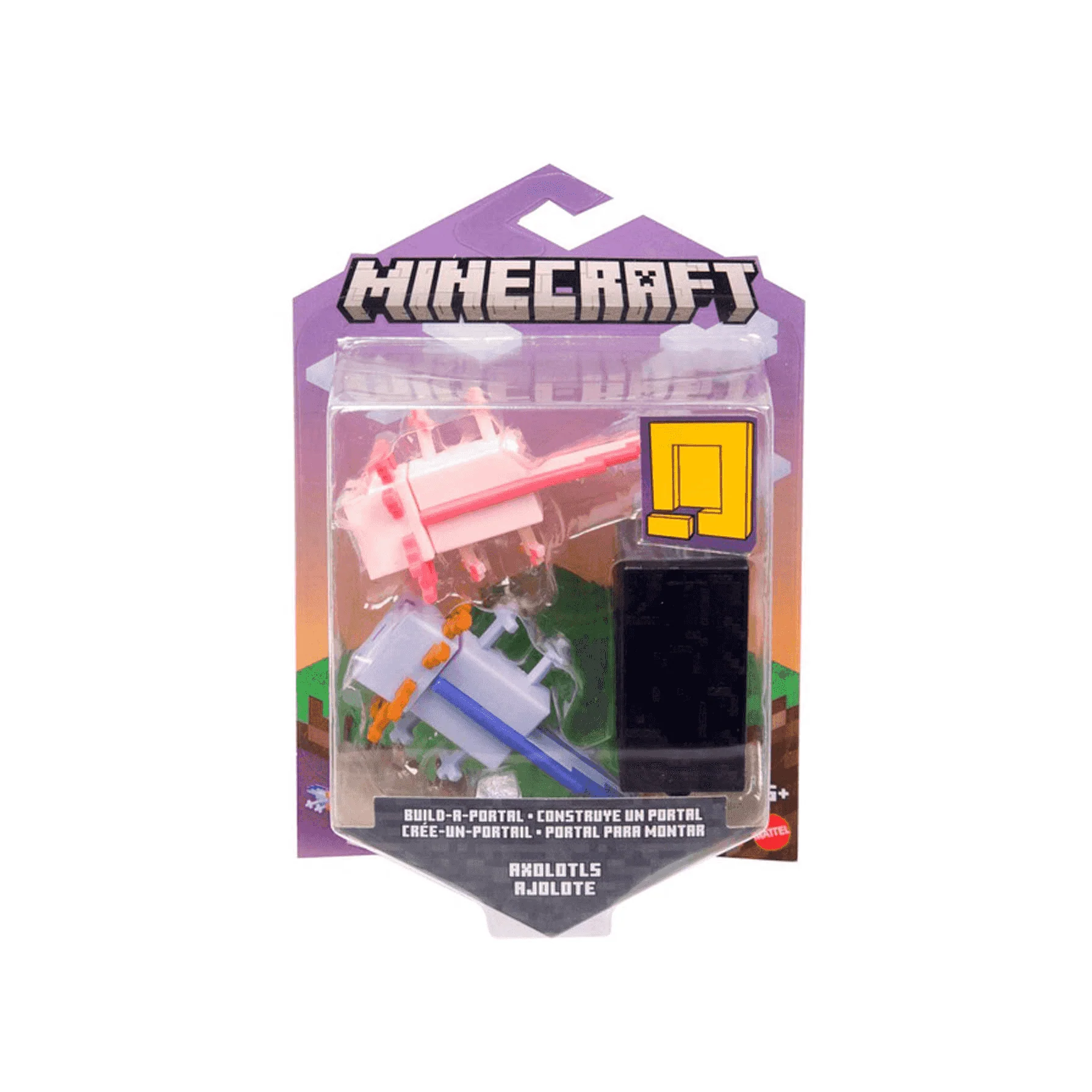 Minecraft Figura Articulada Axolots 8 cm con Dos Accesorios