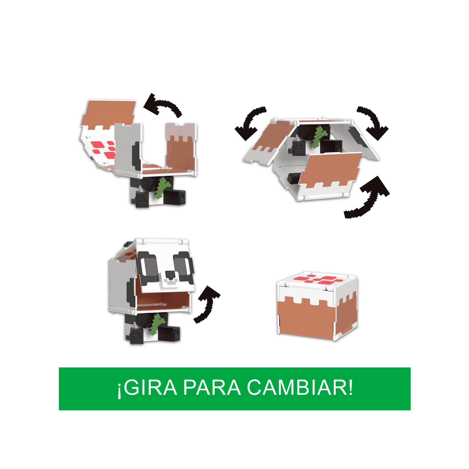 Minecraft Figura De Acción 2 En 1 Flippin Figs Panda Y Tarta - Image 3