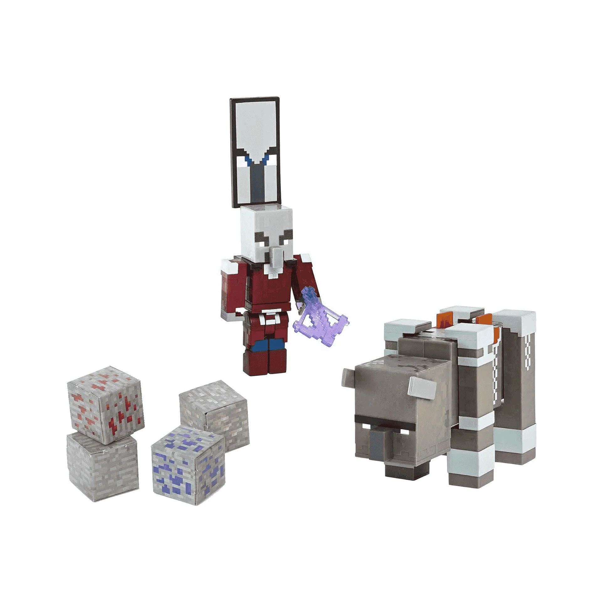 Minecraft Pack 2 Figuras Dungeons Ravager & Raid Captain