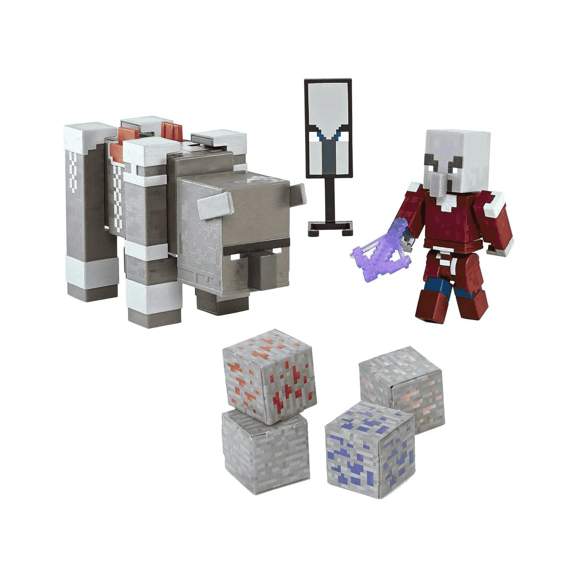 Minecraft Pack 2 Figuras Dungeons Ravager & Raid Captain - Image 2