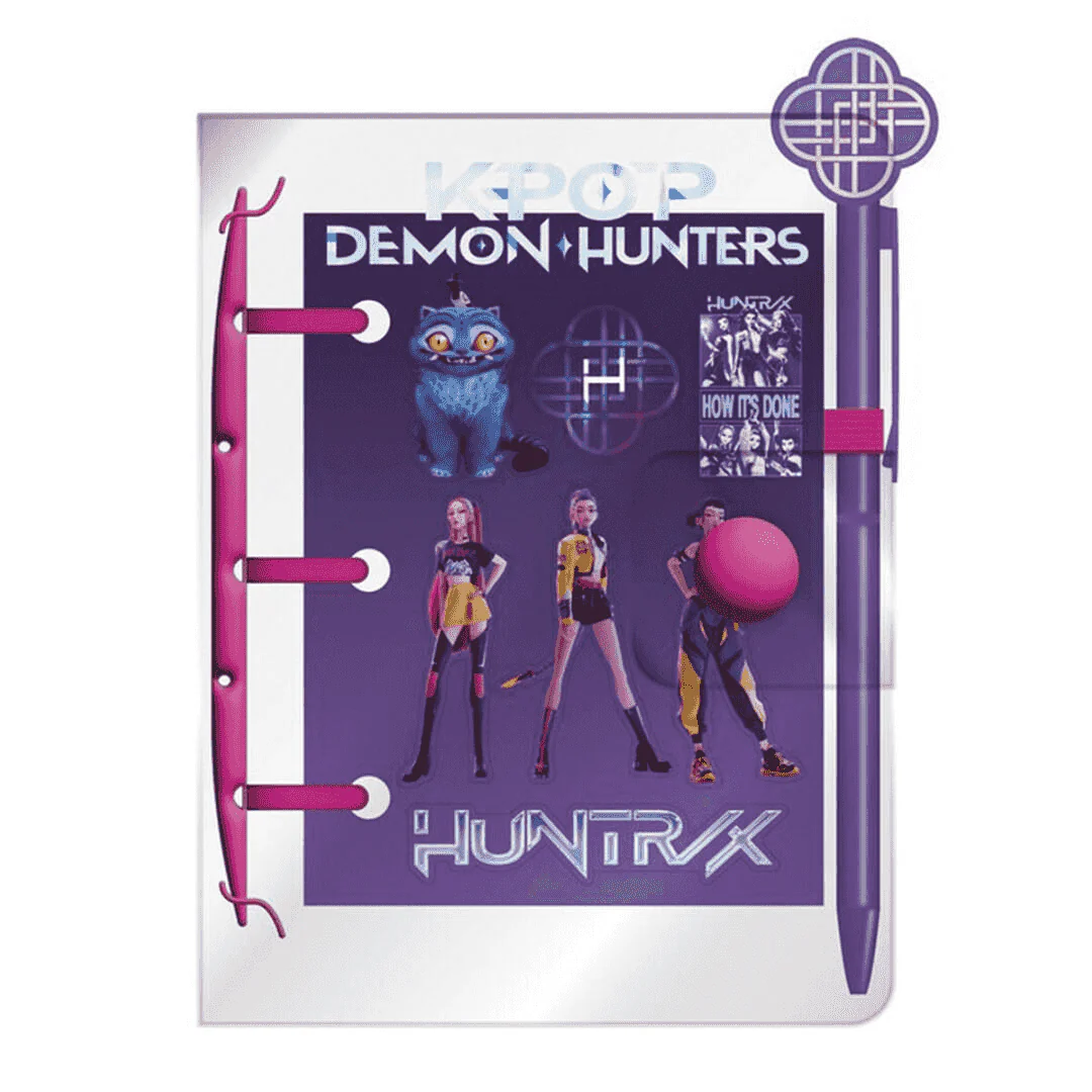Mini Cuaderno K-Pop Demon Hunters con Bolígrafo y Stickers