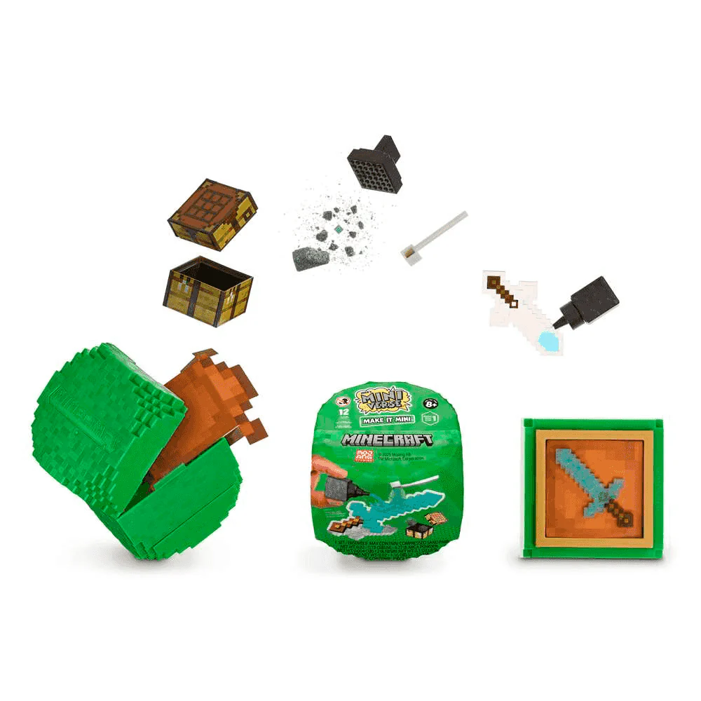 Miniverse Make It Mini Minecraft Bola Sorpresa Mundo de Bloques en Miniatura MGA - Image 2