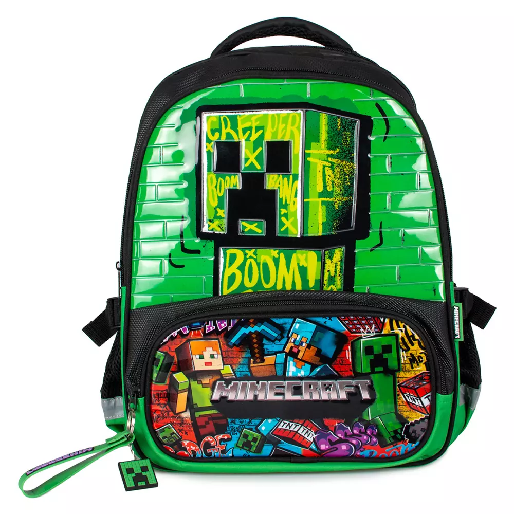 Mochila Minecraft 42 cm escolar con bolsillo frontal