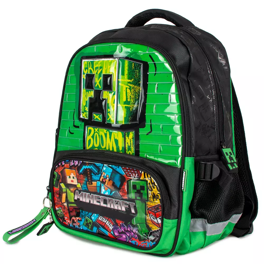 Mochila Minecraft 42 cm escolar con bolsillo frontal - Image 3