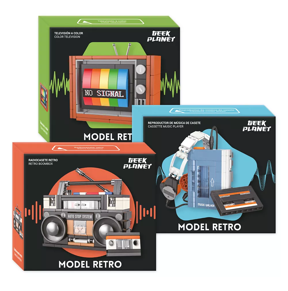 Model Retro Geek Planet – Mini Réplicas Retro de Televisión, Radio y Casete