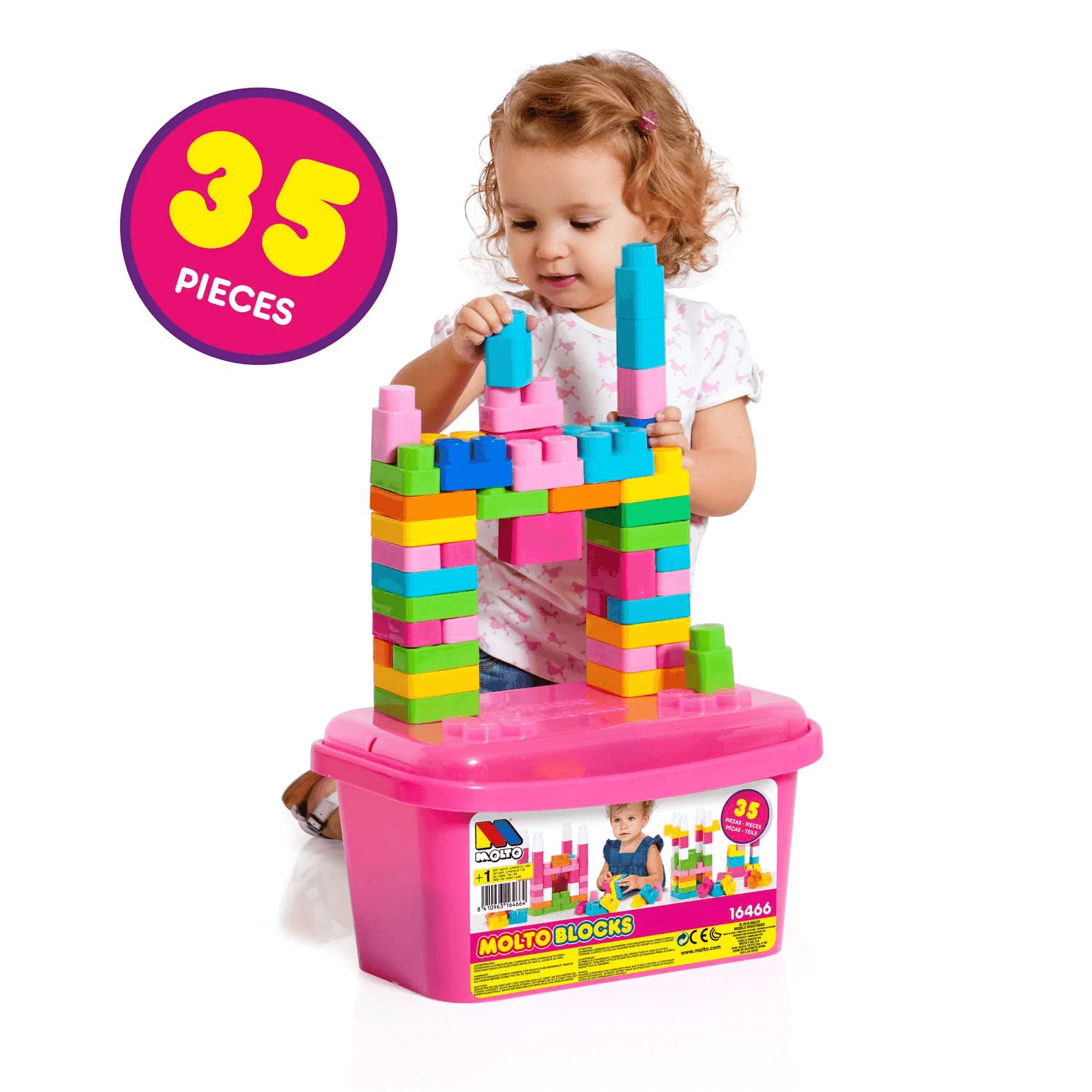 Molto Cubeta 35 Piezas Rosa | Juguete Infantil