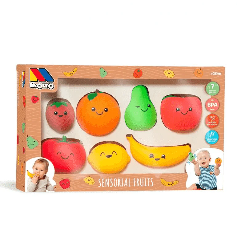 Molto Set de Frutas Sensoriales 7 piezas – Juguete educativo para bebés