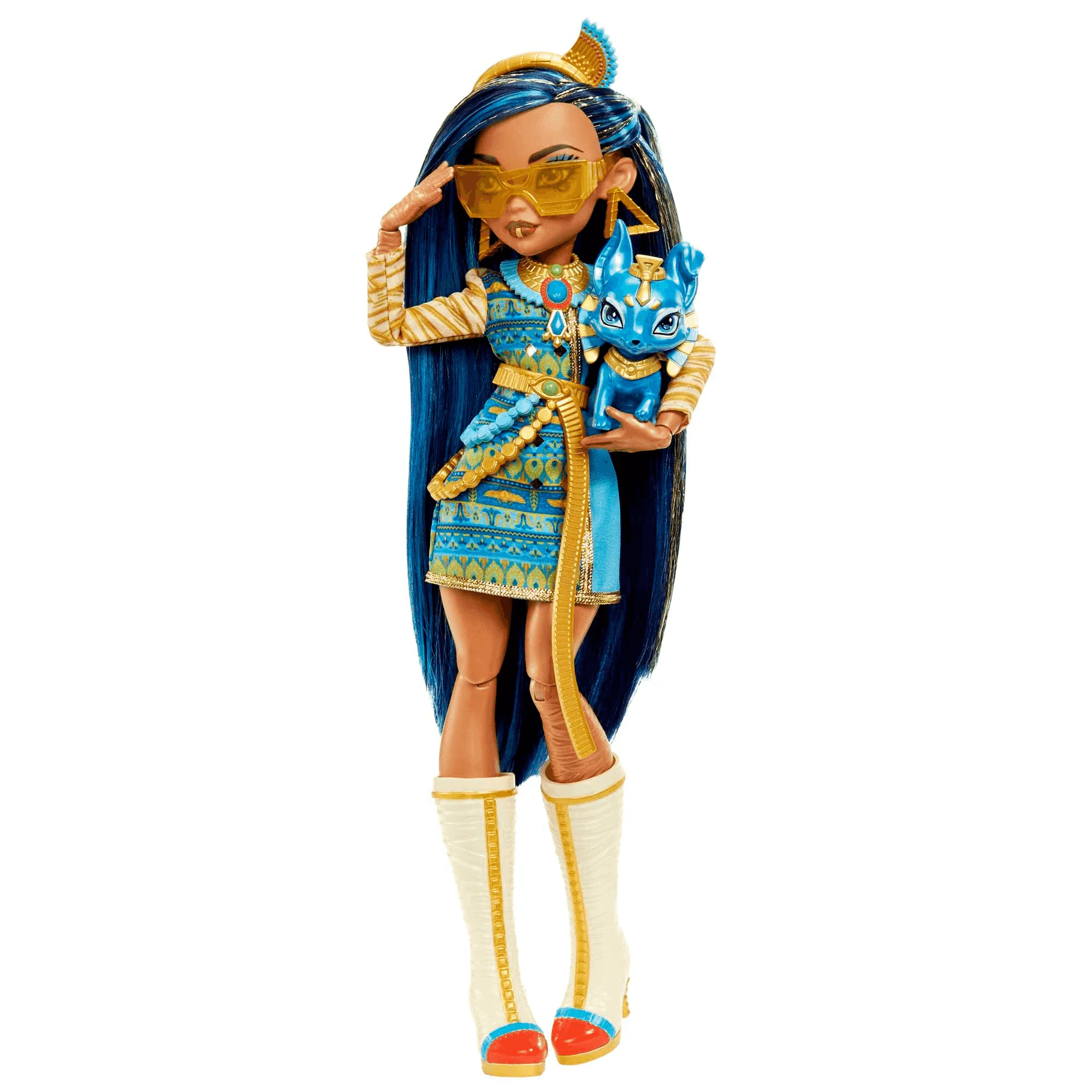 Monster High Cleo de Nile Muñeca articulada con mascota y accesorios de moda - Image 2