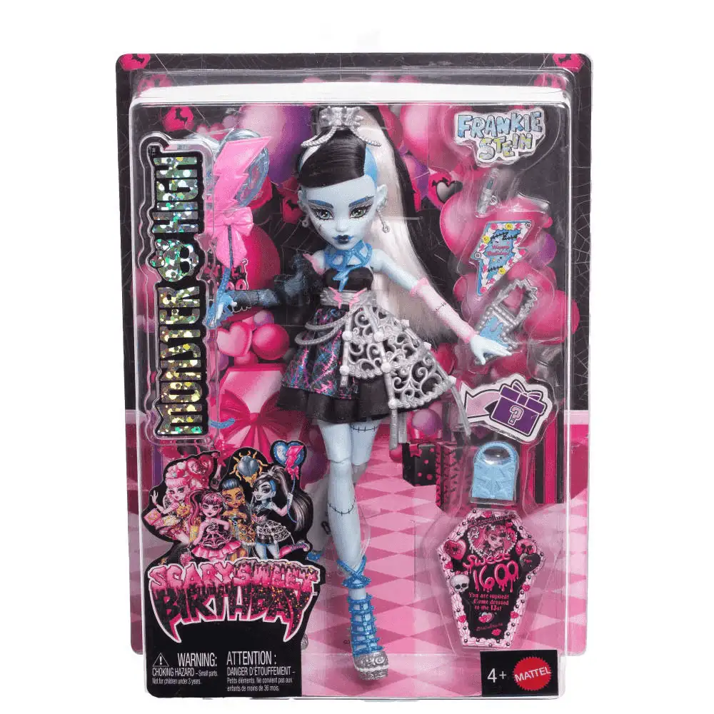 Monster High Cumplespantos Frankie Stein – Muñeca de fiesta con look electrizante - Image 2