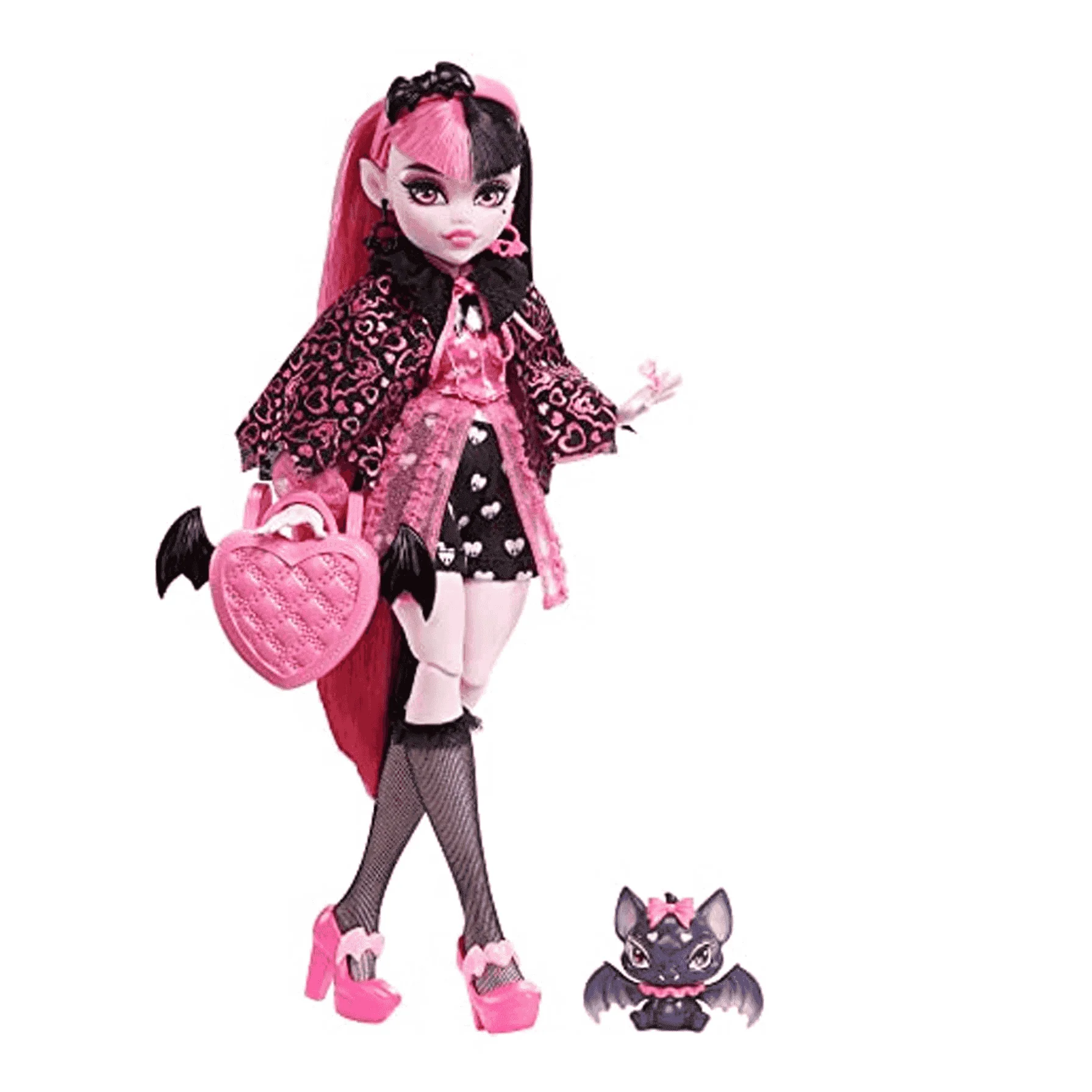 Monster High Draculaura Muñeca articulada con mascota y accesorios de moda