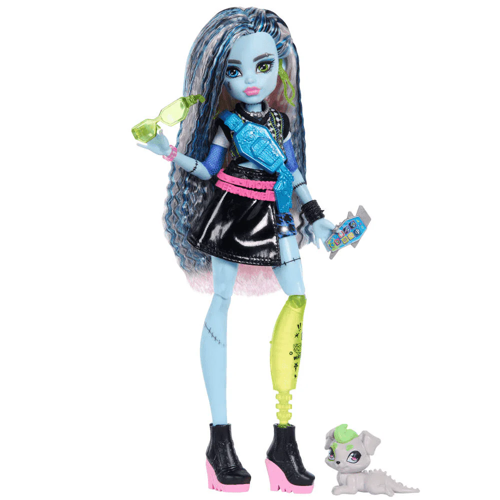 Monster High Frankie Stein Muñeca con Mascota y Accesorios