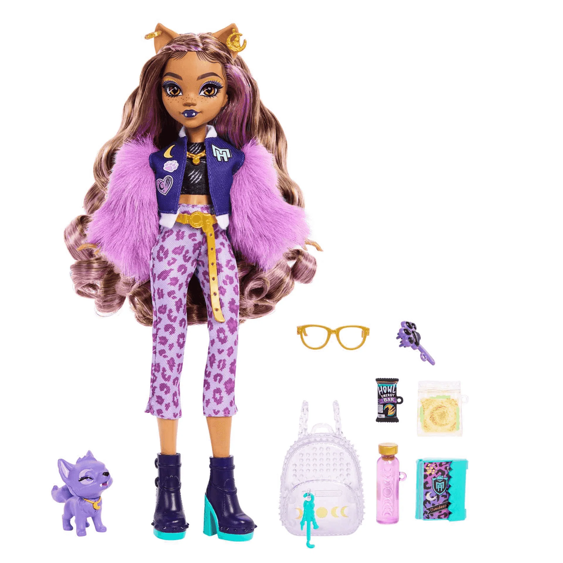 Monster High Muñeca Articulada Clawdeen Wolf Fabulosa con Mascota Crescent y Accesorios - Image 5