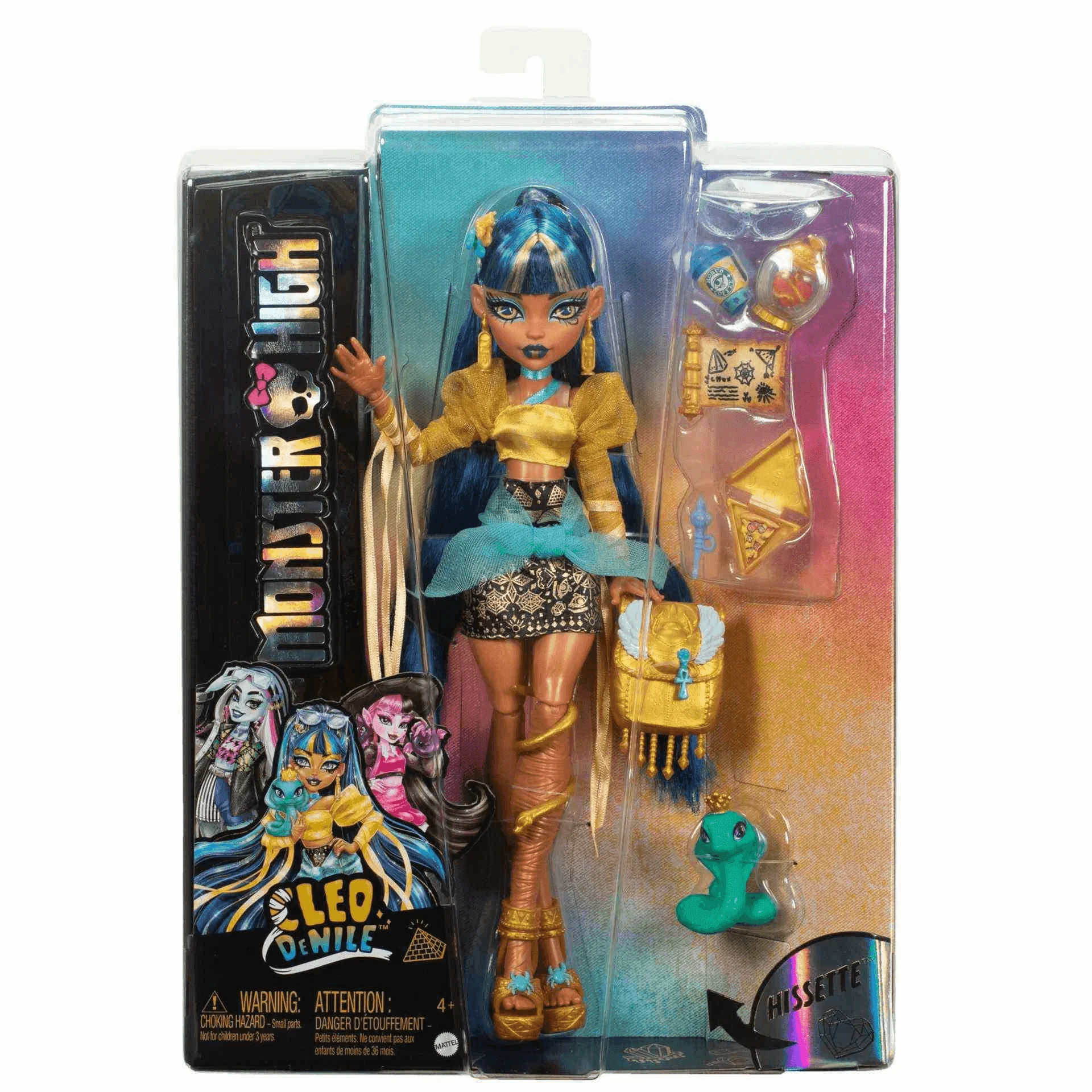 Monster High Muñeca Cleo De Nile de Monster High Estilo Divino con Mascota Cobra Hissette - Image 6