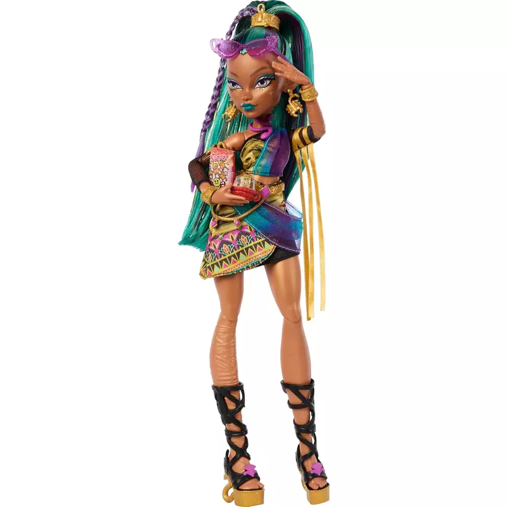Monster High Nefera De Nile – Muñeca con mascota Lavish y 7 accesorios