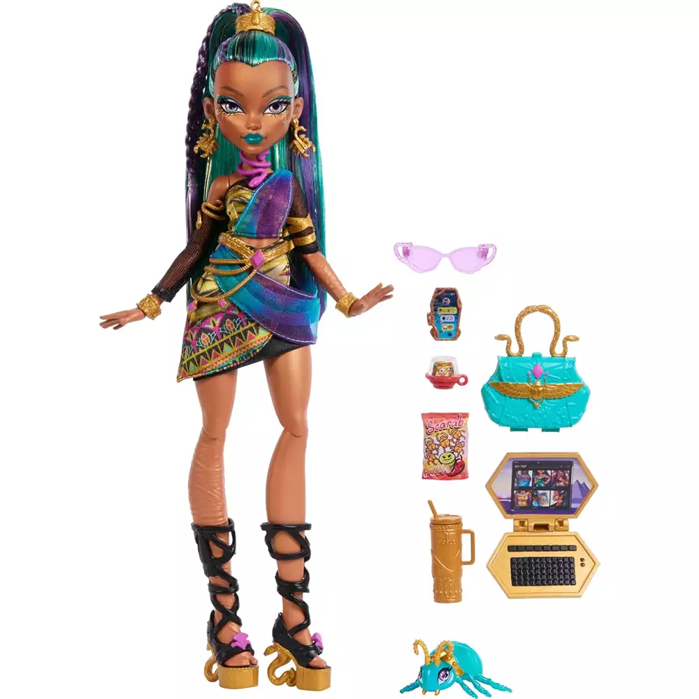 Monster High Nefera De Nile – Muñeca con mascota Lavish y 7 accesorios - Image 4