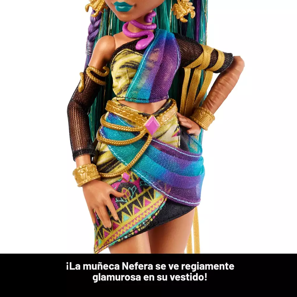 Monster High Nefera De Nile – Muñeca con mascota Lavish y 7 accesorios - Image 6