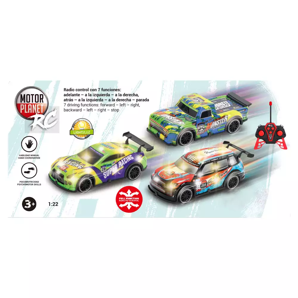 Motor Planet RC – Coches Radiocontrol 1:22 con Luz surtidos - Image 2