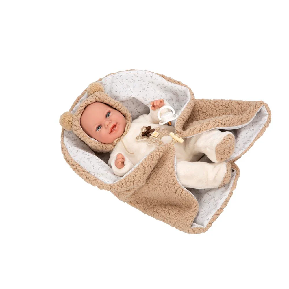 Muñeca Arias Babyto Marrón con Manta de Osito y Peso Realista 35 cm - Image 2