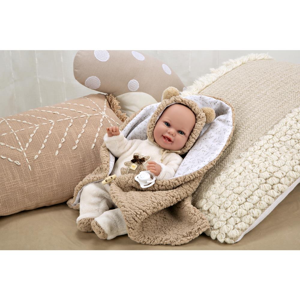 Muñeca Arias Babyto Marrón con Manta de Osito y Peso Realista 35 cm - Image 3