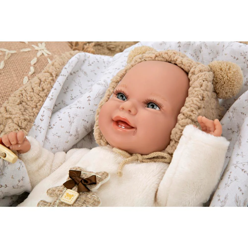 Muñeca Arias Babyto Marrón con Manta de Osito y Peso Realista 35 cm - Image 5