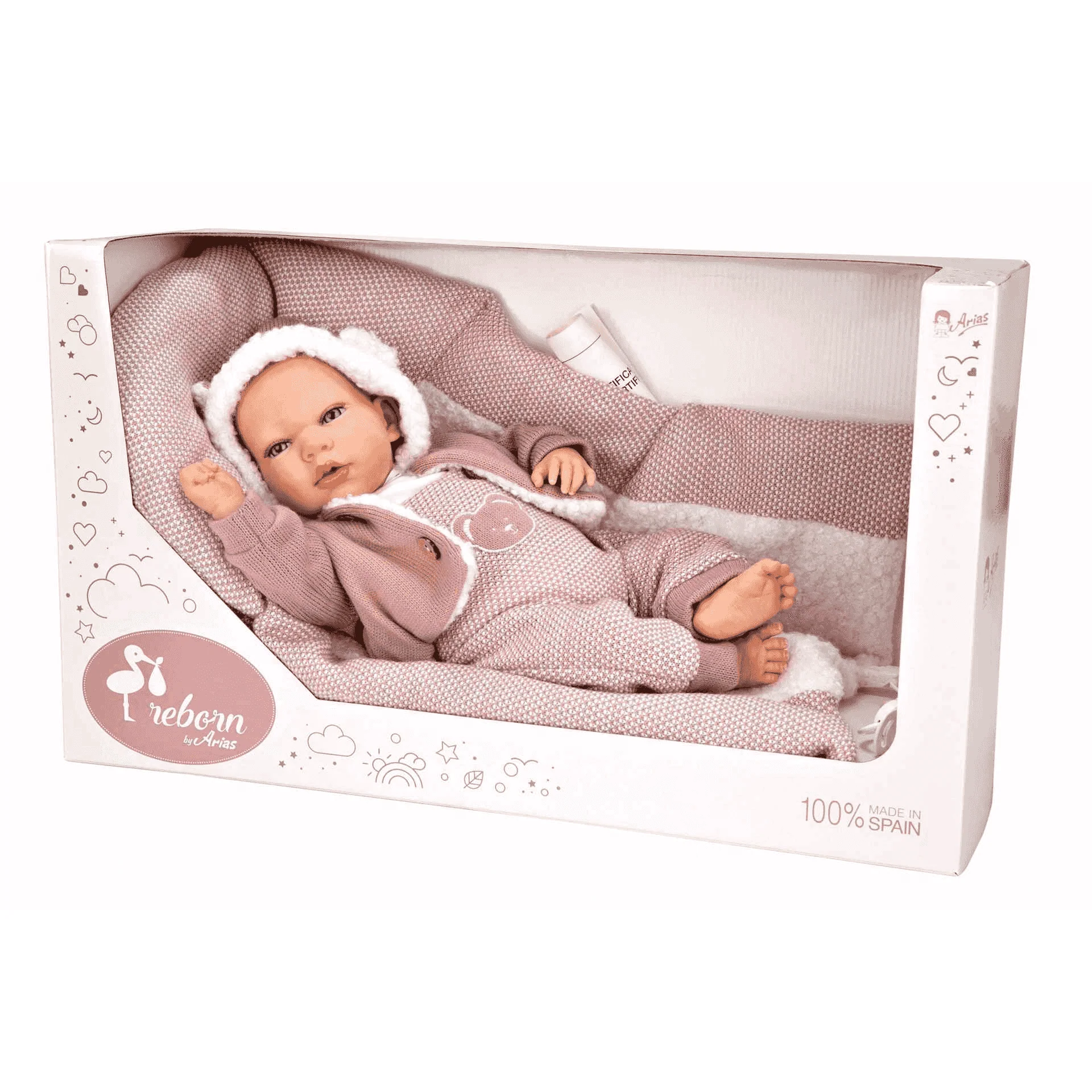 Muñeca Bebé Reborn Gadea rosa con manta - Image 4