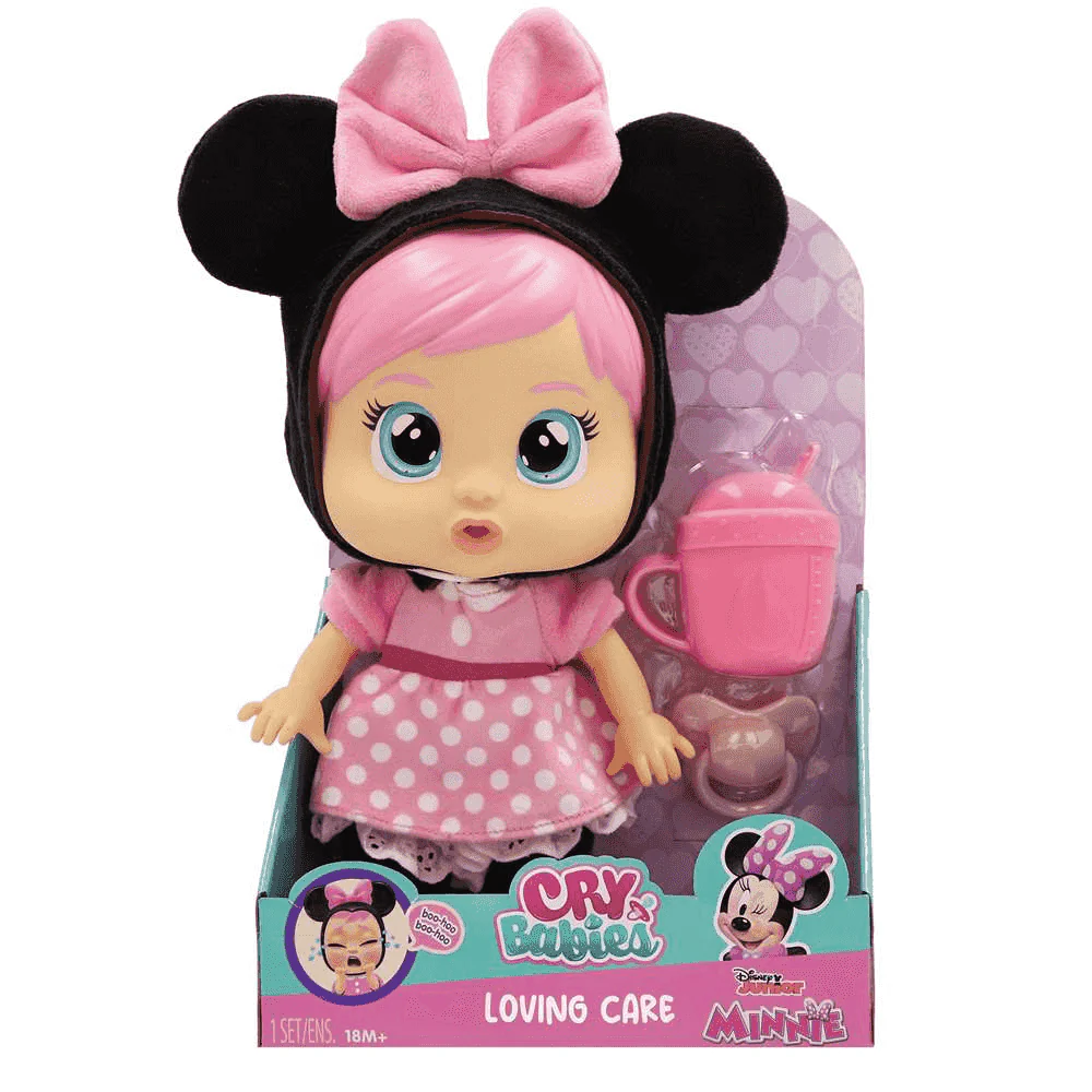 Muñeca Bebés Llorones Loving Care Minnie Disney con Accesorios