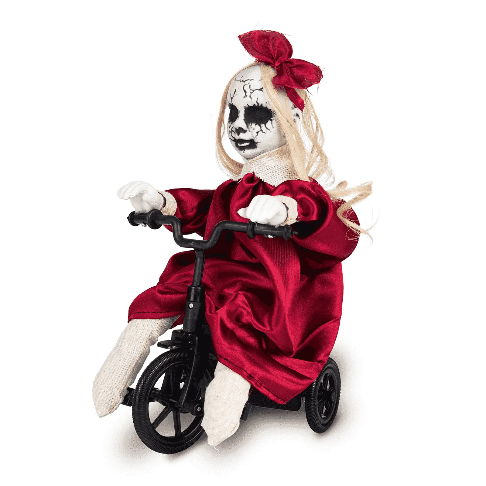 Muñeca en triciclo Con sonido y movimiento para disfraz
