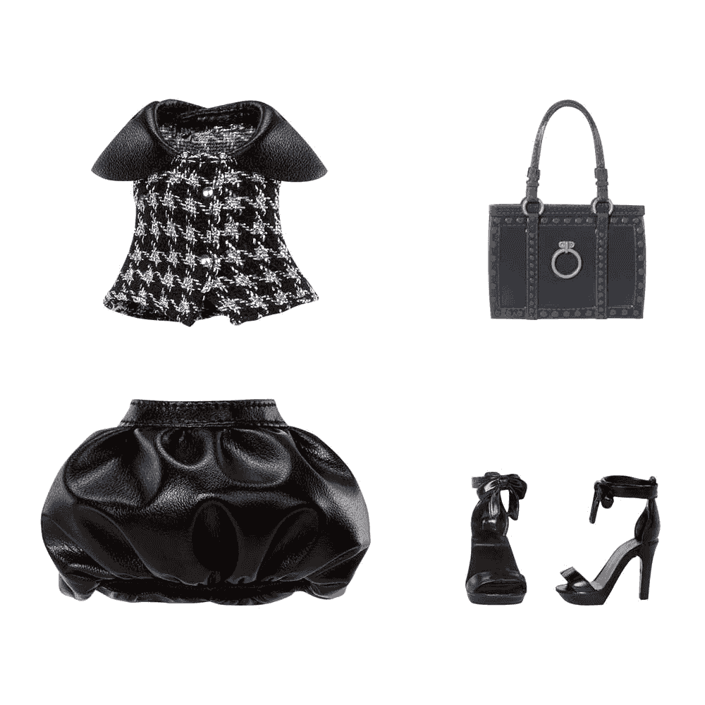 Muñeca Rainbow High Shadow High Shanelle Onyx 28 cm negra con bolso elegante - Image 4