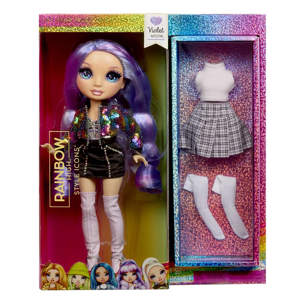 Muñeca Rainbow High Style Icons Violet Willow con 2 Looks y Accesorios - Image 3
