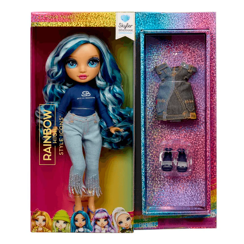 Muñeca Rainbow High Style Skyler Bradshaw con 2 atuendos y accesorios de moda