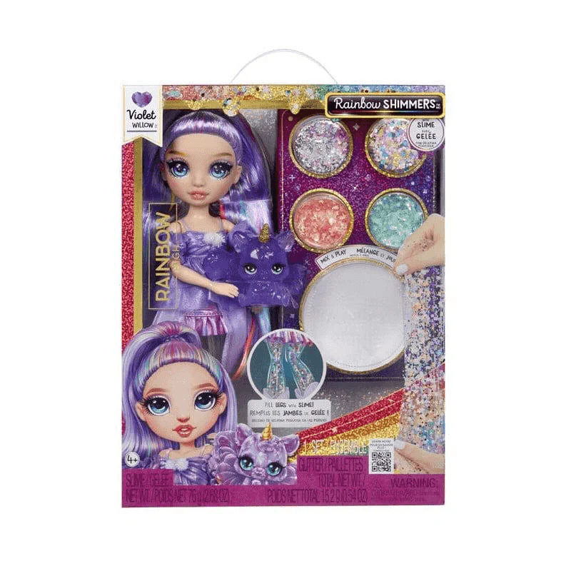 Muñeca Rainbow Shimmers con Slime – Violet