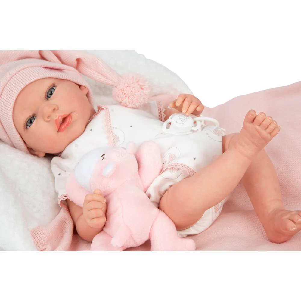 Muñeca Reborn Ariel Rosa con Cojín 40 cm - Image 2