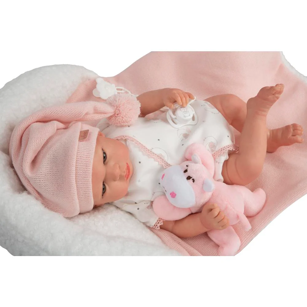 Muñeca Reborn Ariel Rosa con Cojín 40 cm - Image 3