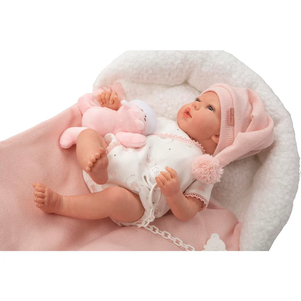 Muñeca Reborn Ariel Rosa con Cojín 40 cm - Image 5