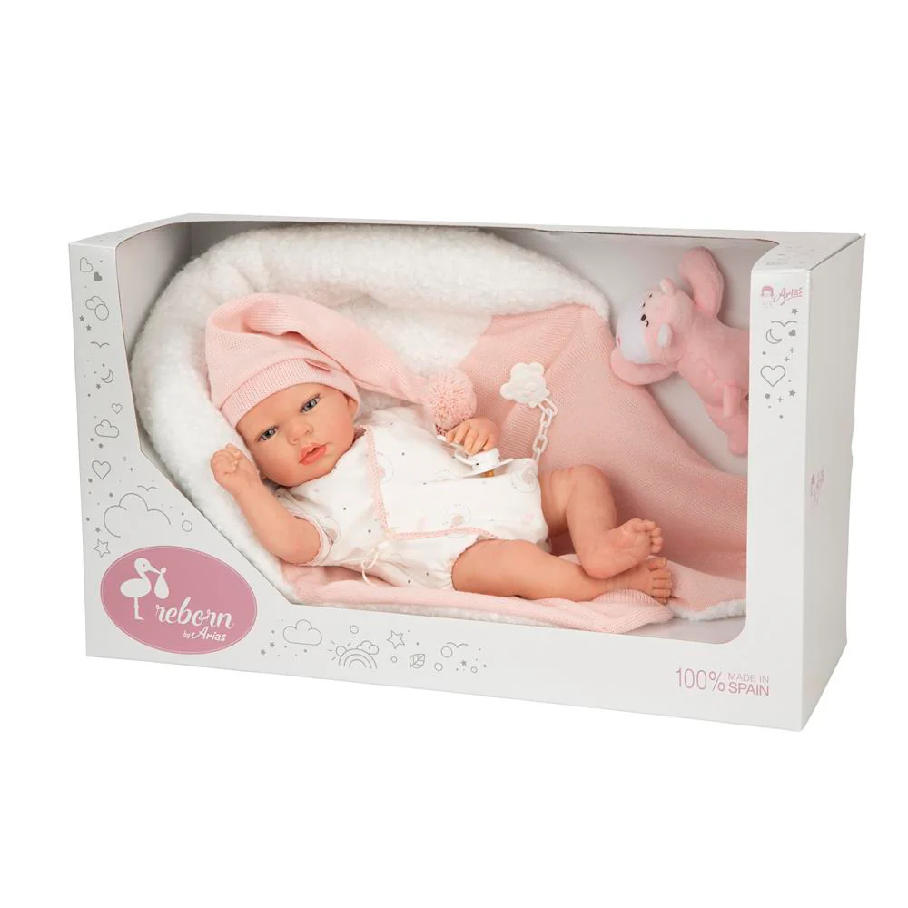 Muñeca Reborn Ariel Rosa con Cojín 40 cm - Image 7