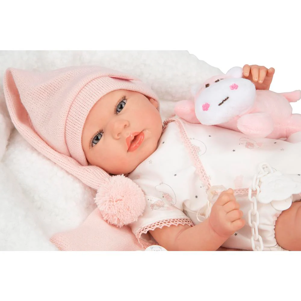 Muñeca Reborn Ariel Rosa con Cojín 40 cm - Image 8