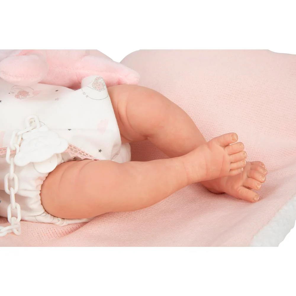 Muñeca Reborn Ariel Rosa con Cojín 40 cm - Image 9