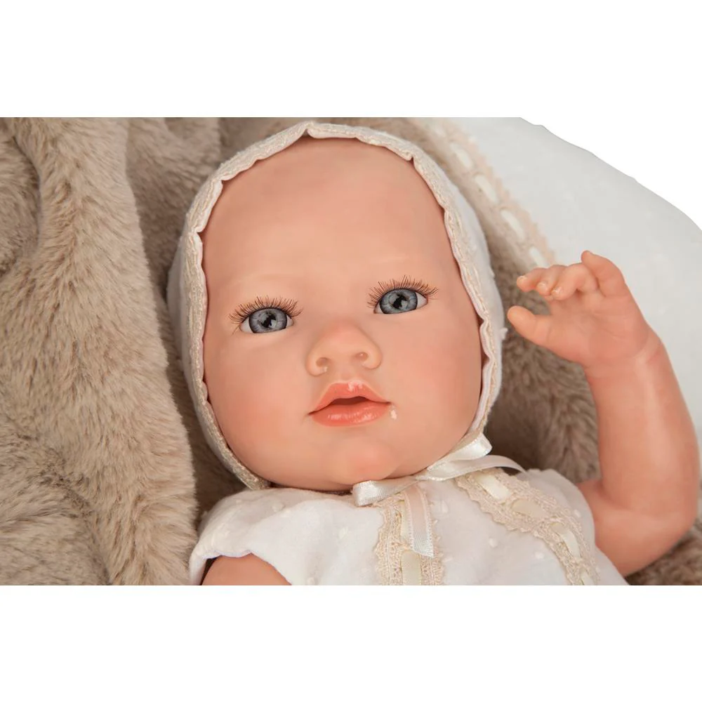 Muñeca Reborn Jade Marrón con Manta 38 cm - Image 2