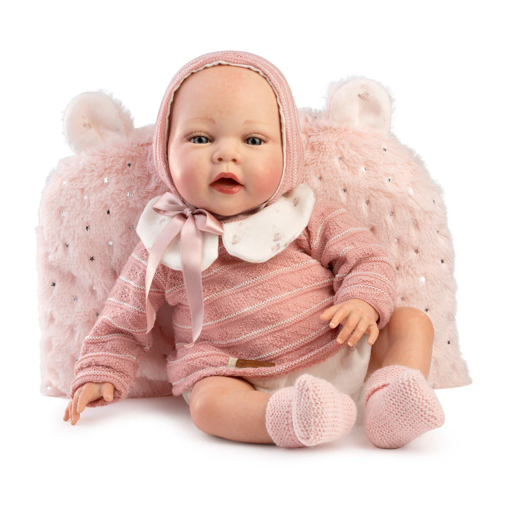 Muñeca Reborn Olga con Jersey de Lana Rosa y Braguita