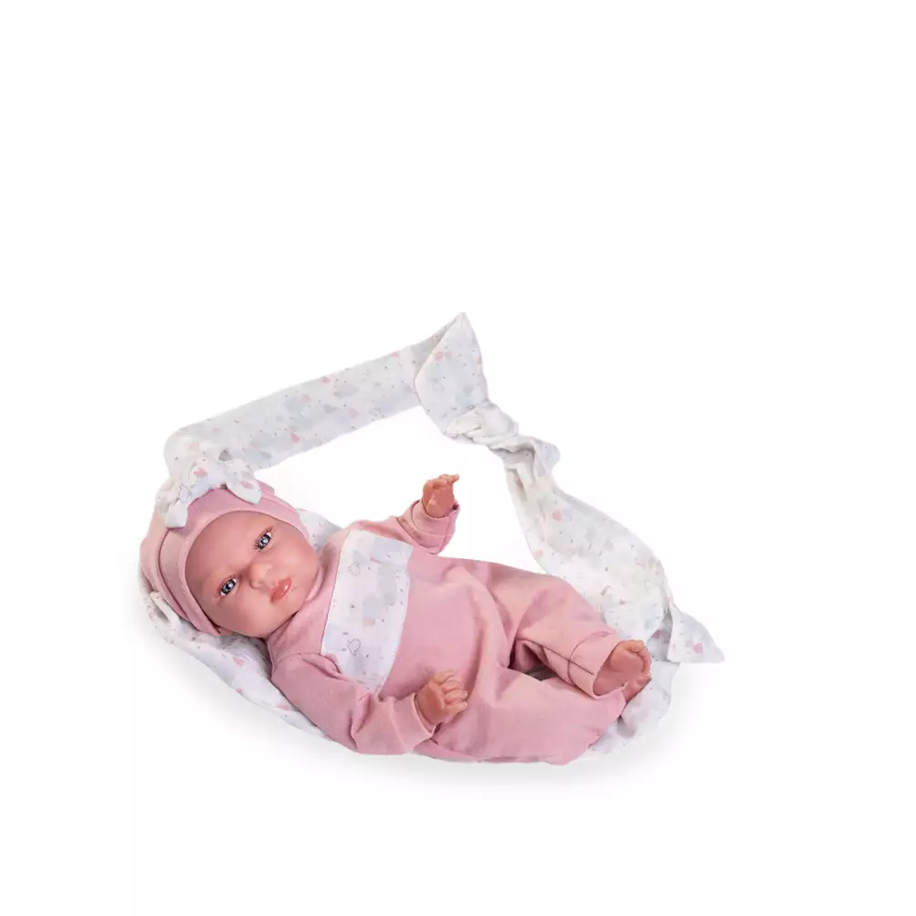 Muñecas Antonio Juan Mi Pequeño Reborn Tufi con Fular Portabebé 33 cm - Image 2
