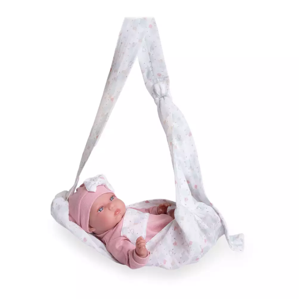 Muñecas Antonio Juan Mi Pequeño Reborn Tufi con Fular Portabebé 33 cm - Image 3