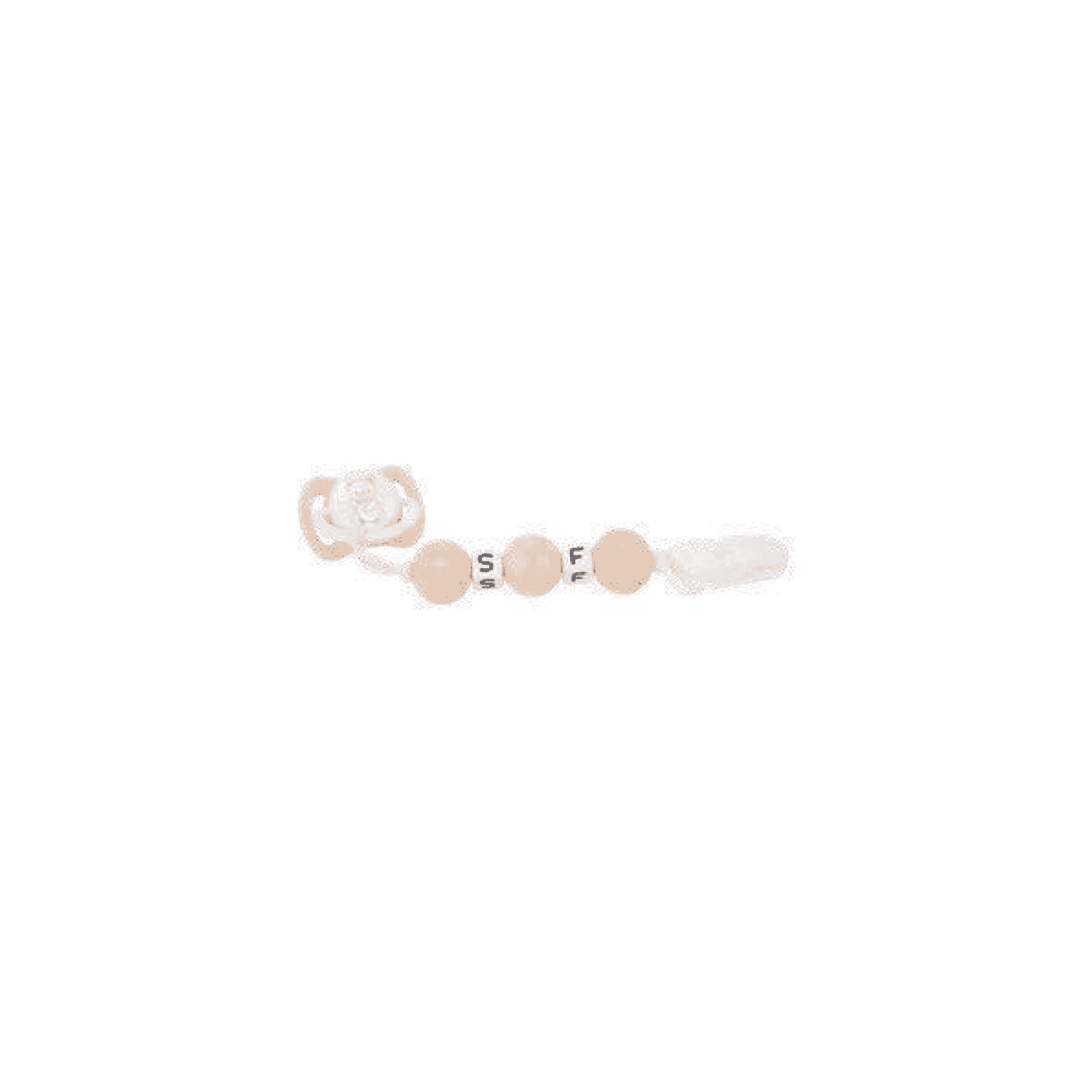 Muñecas Arias Set Chupete Rosa Blanco con Cadena Madera y Pinza