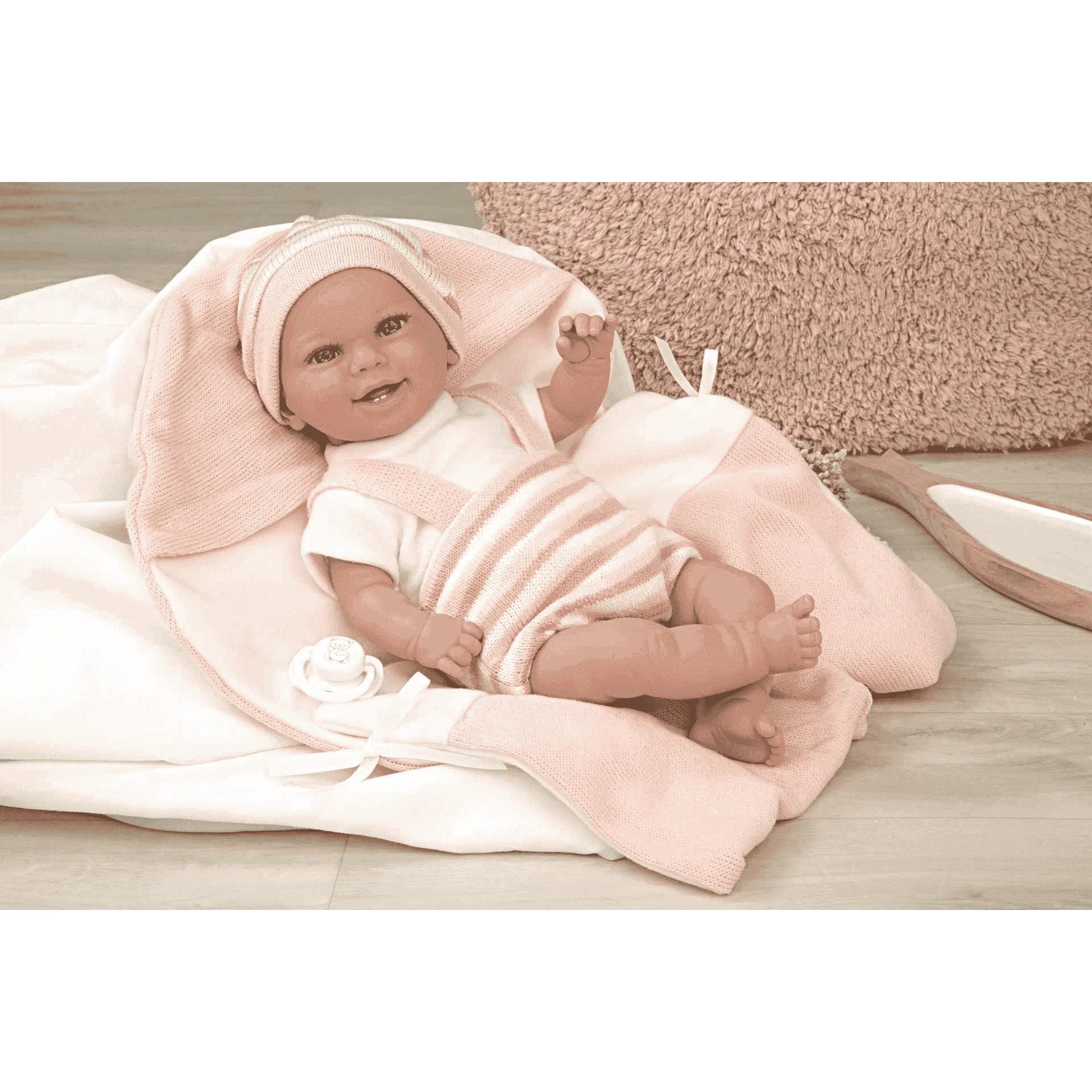 Muñeco Elegance de 35 cm Babyto rosa con manta