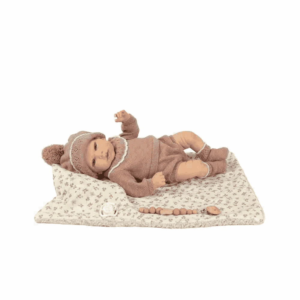 Muñeco Reborn Arias 40 cm Greta Rosa con Manta - Image 5