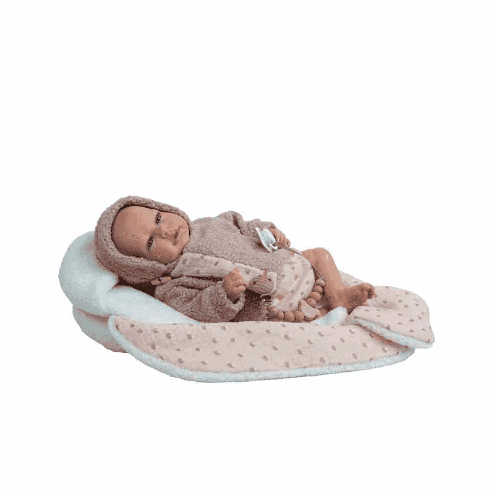 Muñeco Reborn Arias 40 cm Luna Rosa con Manta Nido - Image 3