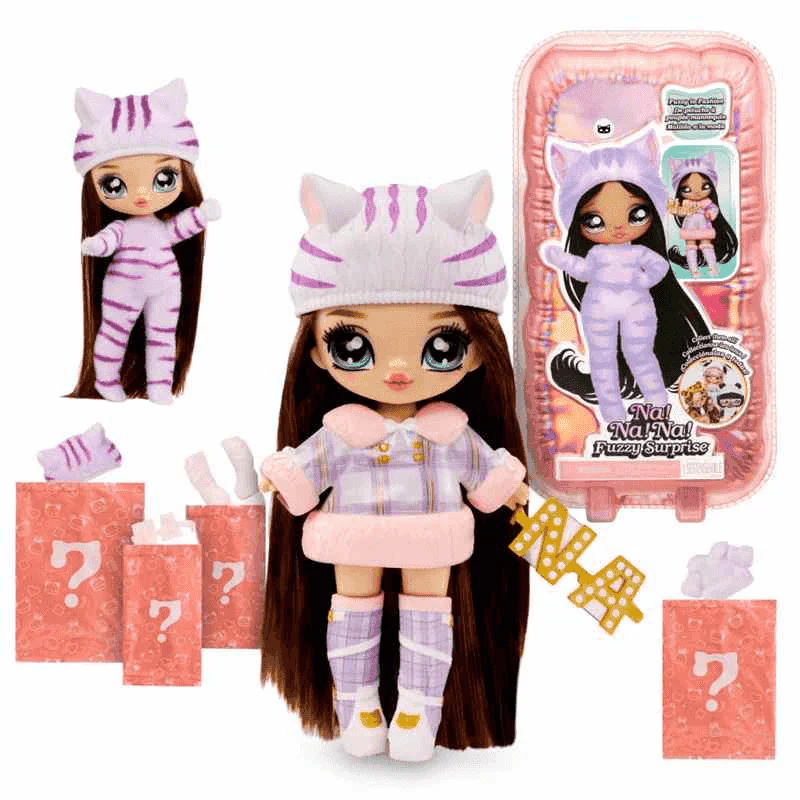 Na! Na! Na! Muñeca Fuzzy Surprise - Tabby Cat Girl (Chica Gato Tabby) - Image 2